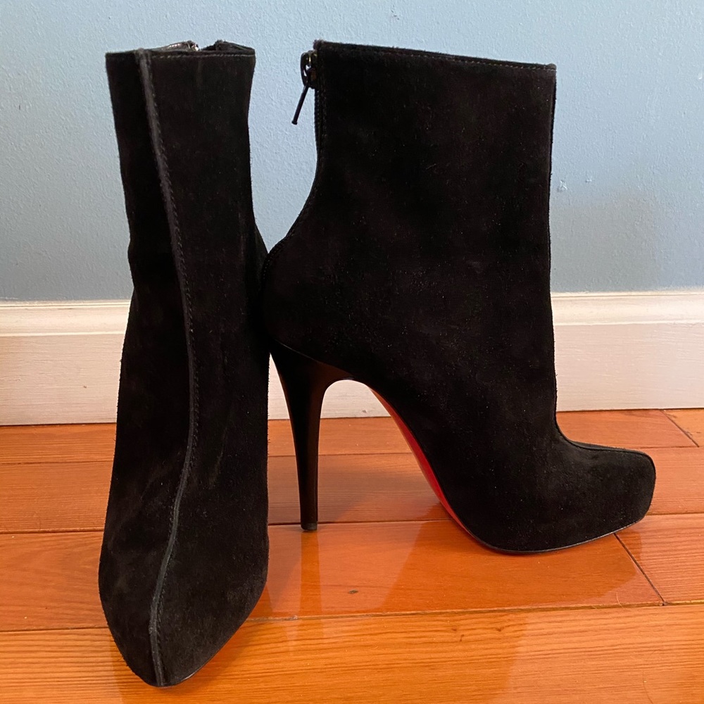 Christian Louboutin black suede ankle boots